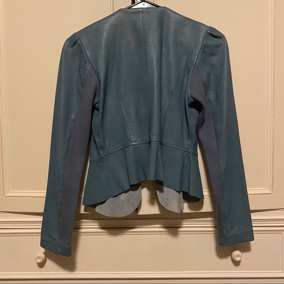 BCBGMaxAzria Fitted Leather Jacket - Gorgeous Color NWOT - Picture 2 of 12